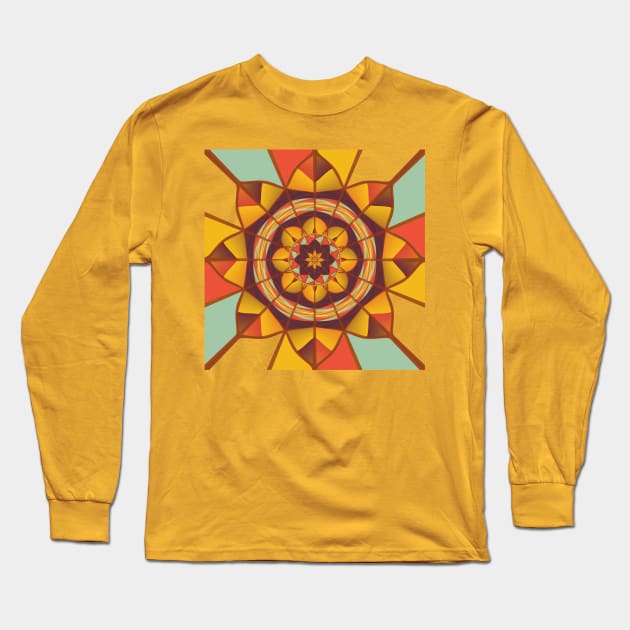 Multicolored geometric flourish Long Sleeve T-Shirt by Gaspar Avila